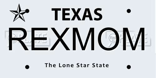 REXMOM Texas License Plate