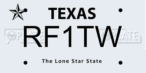 RF1TW Texas License Plate