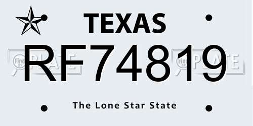 RF74819 Texas License Plate
