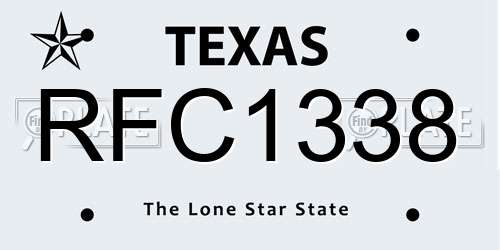 RFC1338 Texas License Plate