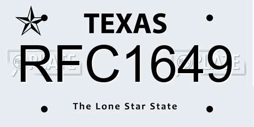 RFC1649 Texas License Plate
