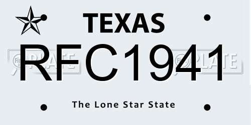 RFC1941 Texas License Plate