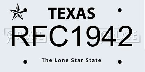 RFC1942 Texas License Plate
