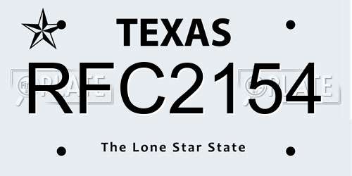 RFC2154 Texas License Plate