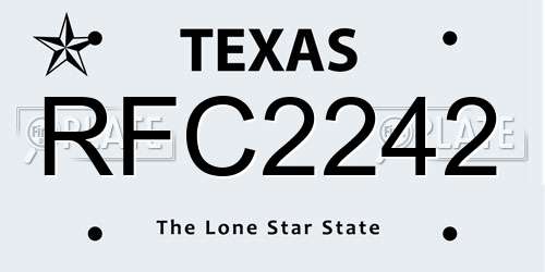 RFC2242 Texas License Plate