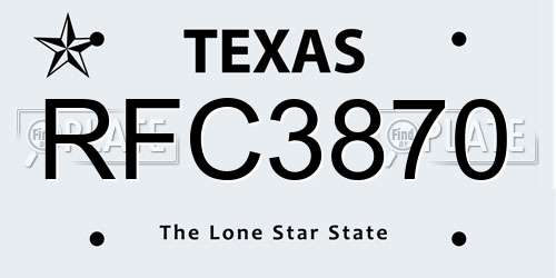 RFC3870 Texas License Plate