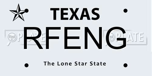 RFENG Texas License Plate