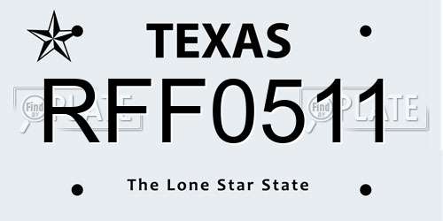 RFF0511 Texas License Plate