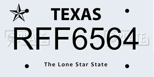 RFF6564 Texas License Plate