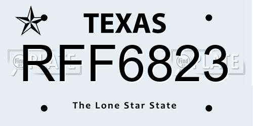 RFF6823 Texas License Plate