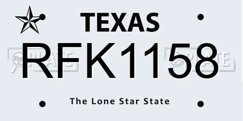 RFK1158 Texas License Plate