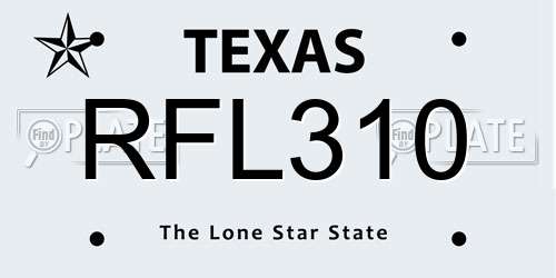 RFL310 Texas License Plate