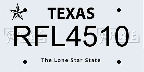 RFL4510 Texas License Plate