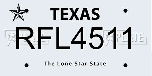 RFL4511 Texas License Plate