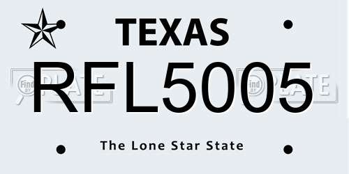 RFL5005 Texas License Plate