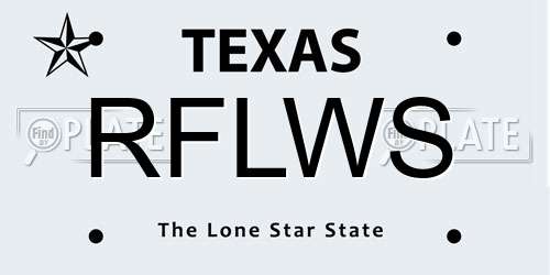 RFLWS Texas License Plate