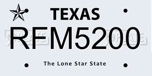 RFM5200 Texas License Plate