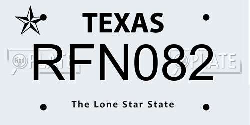 RFN082 Texas License Plate