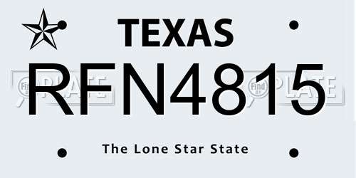 RFN4815 Texas License Plate