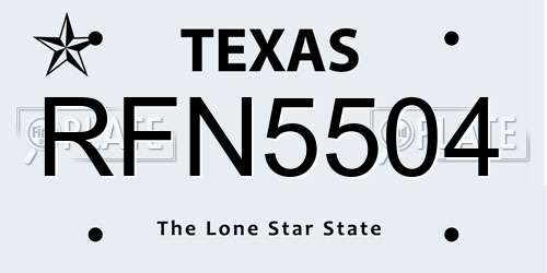 RFN5504 Texas License Plate