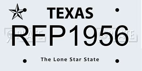 RFP1956 Texas License Plate
