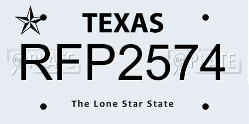 RFP2574 Texas License Plate