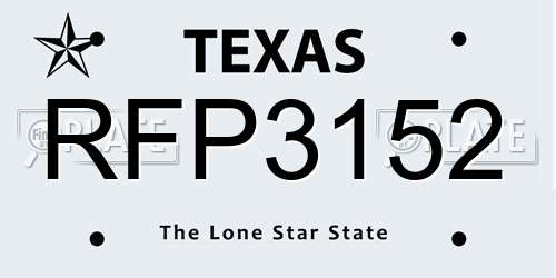 RFP3152 Texas License Plate