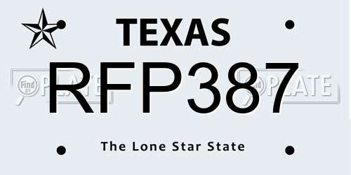 RFP387 Texas License Plate