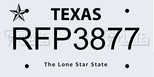 RFP3877 Texas License Plate