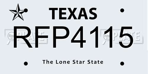 RFP4115 Texas License Plate