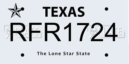 RFR1724 Texas License Plate