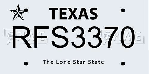 RFS3370 Texas License Plate