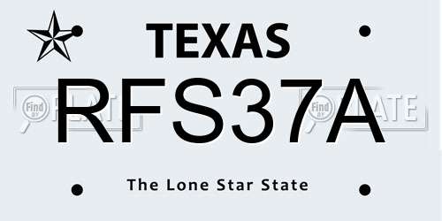 RFS37A Texas License Plate