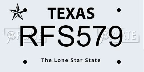 RFS579 Texas License Plate