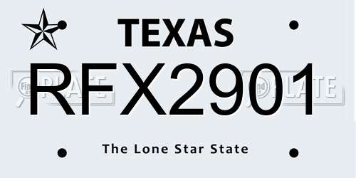 RFX2901 Texas License Plate
