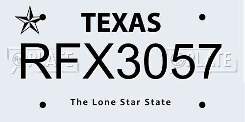 RFX3057 Texas License Plate