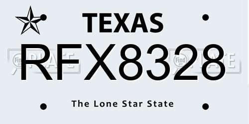 RFX8328 Texas License Plate