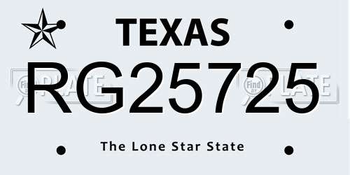 RG25725 Texas License Plate