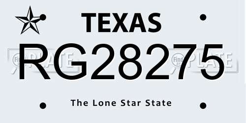 RG28275 Texas License Plate