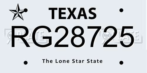 RG28725 Texas License Plate