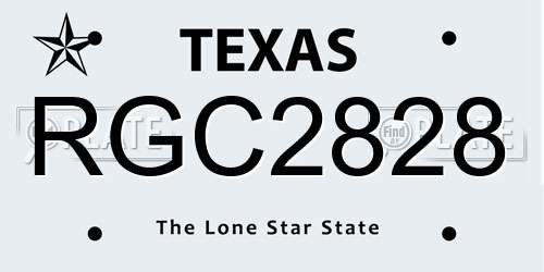 RGC2828 Texas License Plate
