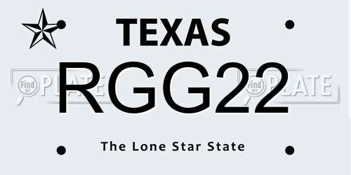 RGG22 Texas License Plate