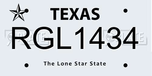 RGL1434 Texas License Plate