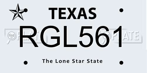 RGL561 Texas License Plate