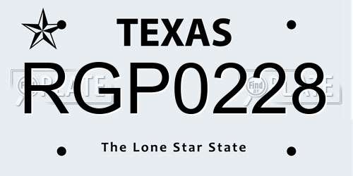 RGP0228 Texas License Plate