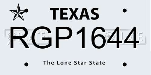 RGP1644 Texas License Plate