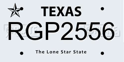 RGP2556 Texas License Plate