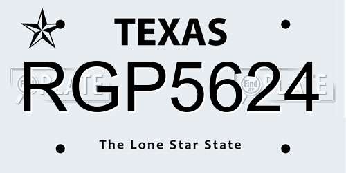 RGP5624 Texas License Plate