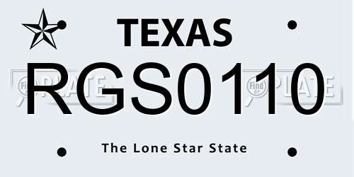 RGS0110 Texas License Plate