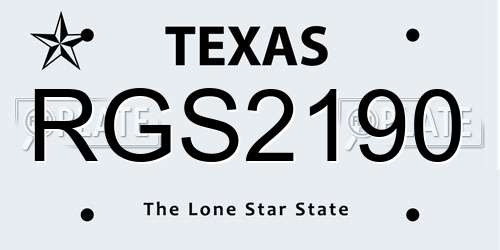 RGS2190 Texas License Plate